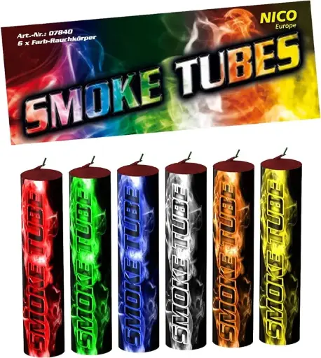 400. Smoke Tubes, différentes couleurs, 6 pièces